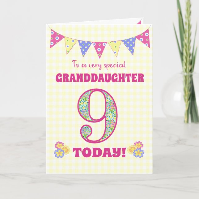 Carte Grandgirl 9e Anniversaire Primroses Buncard (Devant)