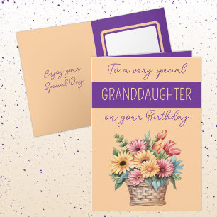 Carte Grandgirl gerbera orange violet anniversaire