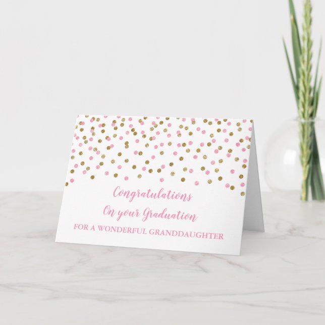 Carte Grandgirl Rose Gold Félicitations à la graduation (Devant)