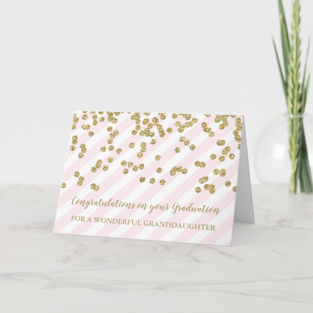 Carte Grandgirl Rose Gold Félicitations à la graduation (Devant)