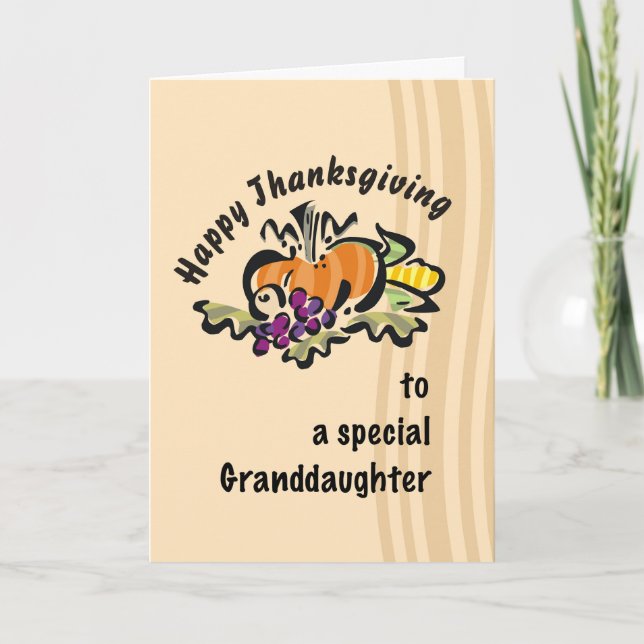 Carte Grandgirl Thanksgiving avec Citrouille (Devant)