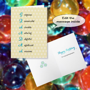 Carte Grandma anniversaire texte d'appréciation