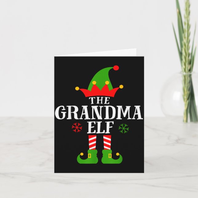 Carte Grandma Elf Funny Matching Family Christmas Pajama (Devant)