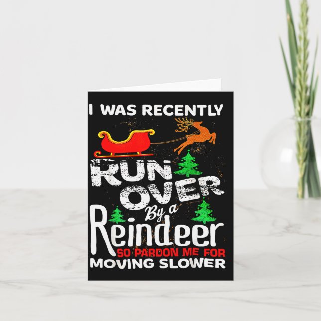 Carte Grandma Got Run Over By A Reindeer Christmas So Pa (Devant)