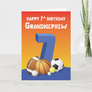 Carte Grandnephew 7e Anniversaire Sports Balls