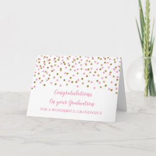 Carte Grandniece or rose Félicitations Graduation
