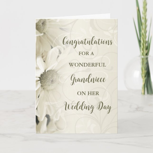 Carte Grandniece Wedding Day Félicitations (Devant)