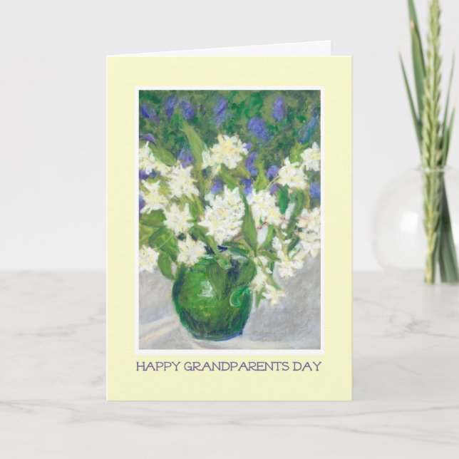 Carte Grandparents Day Card, Faux Orange et Ceanothus (Devant)