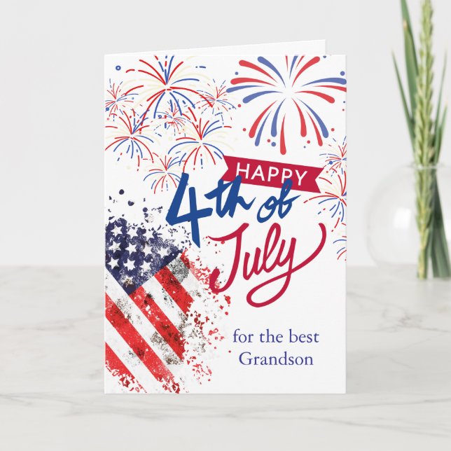 Carte Grandson 4 juillet Patriotique (Devant)