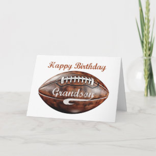 Carte Grandson Anniversaire Grunge Large Football Sports