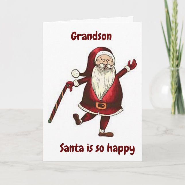 CARTE **GRANDSON** DANSER PÈRE NOËL JUSTE POUR VOUS (Devant)