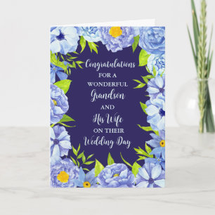 Carte Grandson et sa femme Mariage Day Félicitations