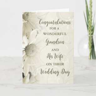Carte Grandson et sa femme Mariage Day Félicitations