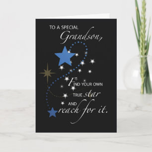 Carte Grandson Graduation Star Félicitations