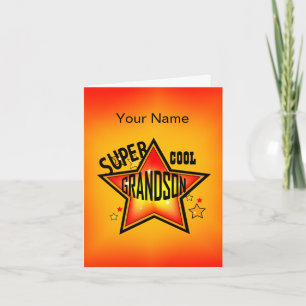 Carte Grandson Super Cool Star Salutation
