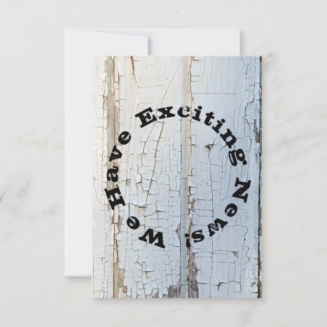Carte Grange Blanche Bois Rustique Enregistrer La Date (Devant)