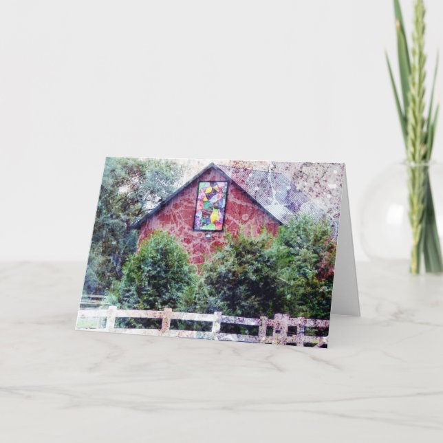 Carte Grange rouge avec la grunge d'édredon (Devant)