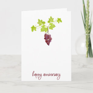 Carte Grapes et Wine Vineyard Anniversary Card