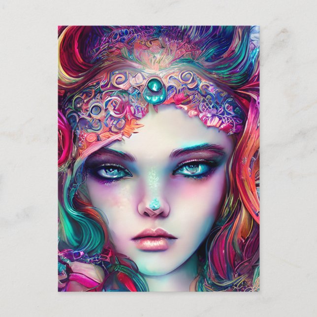 Carte graphique à demi-visage de la sirène (Devant)