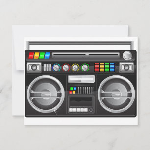 Carte graphique blaster du ghetto de boombox rétro
