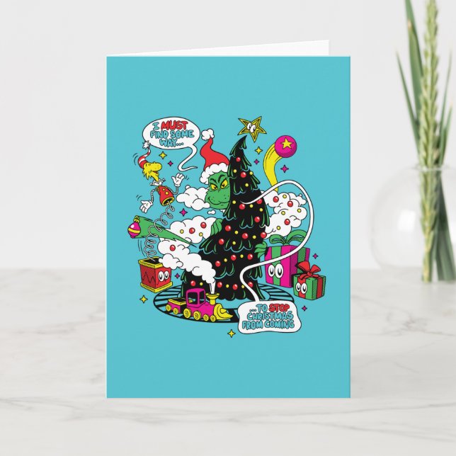 Carte Graphique de Noël coloré Grinch (Devant)