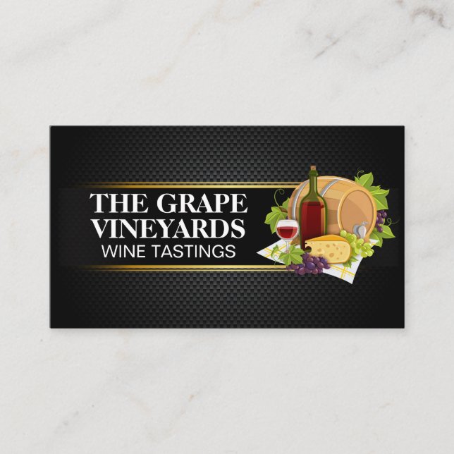 Carte graphique de pique-nique | Vin et fromage (Devant)