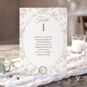 Carte Graphique de placement de mariage beige floral vin