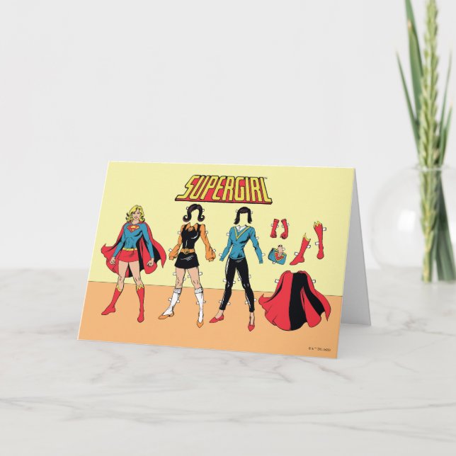 Carte Graphique de poupée en papier supergirl (Devant)