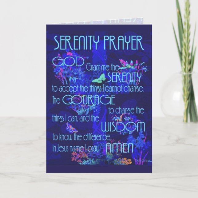 Carte graphique de prière de sérénité (Devant)