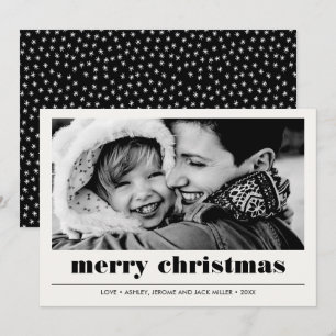 Carte Graphique minimal Black Merry Christmas Photo