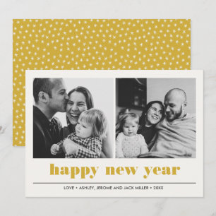 Carte Graphique minimal Bonne année collage 2 photo