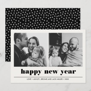 Carte Graphique minimal Bonne année collage 2 photo