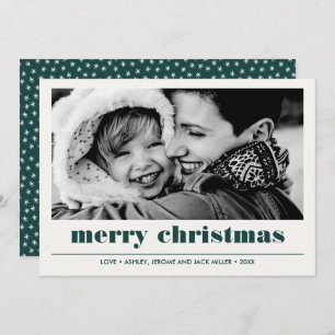 Carte Graphique minimal Green Merry Christmas Photo
