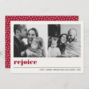 Carte Graphique minimal   Red Rejoice Christmas 2 Photo