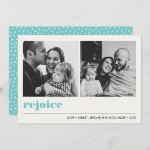 Carte Graphique minimal Rejoice Joyeux Noël 2 Photo