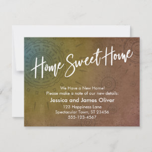 Carte graphique texturée orange "Home Sweet Home"
