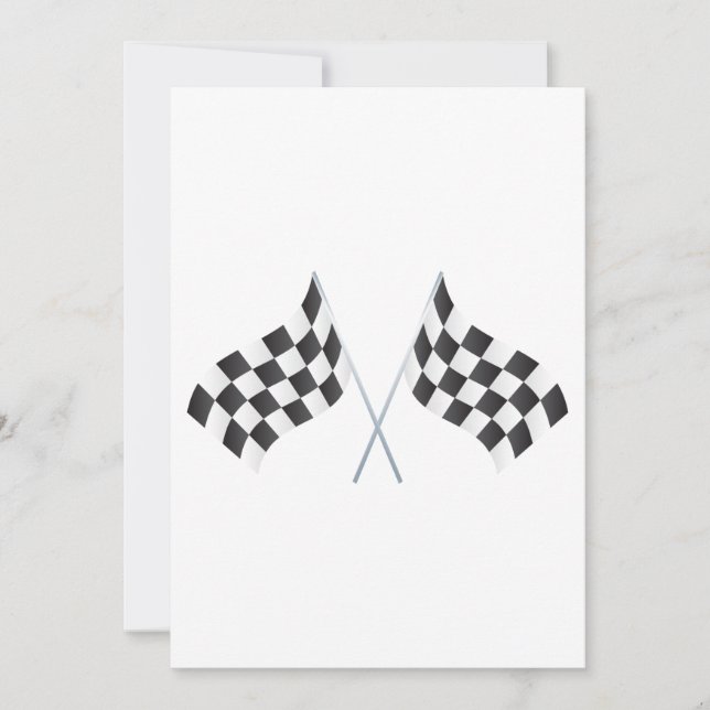 Carte graphisme de drapeaux à damier de course (Devant)