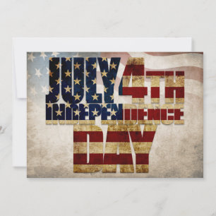 Carte Graphisme de l'indépendance du 4 juillet Grunge US