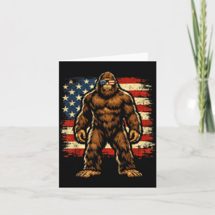 Carte Graphisme du drapeau américain Bigfoot Sasquatch p