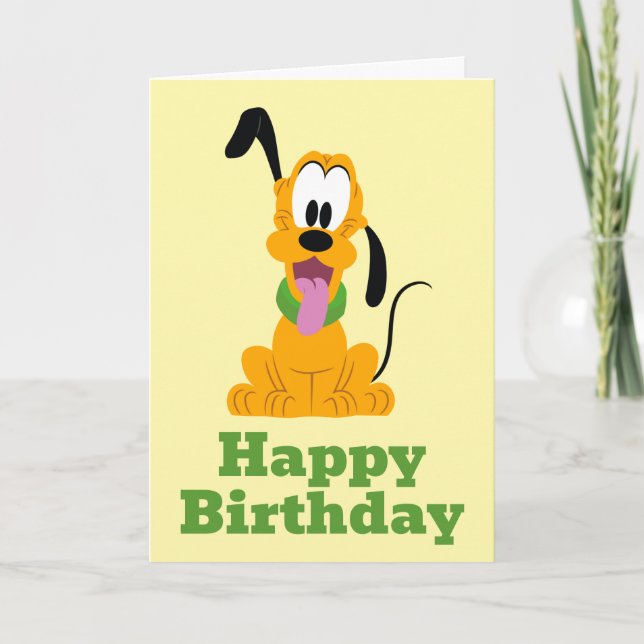 Carte Graphisme joyeux de Pluto en chiot (Devant)