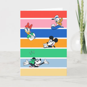 Carte Graphisme rayé de couleur en relief Mickey & ses a