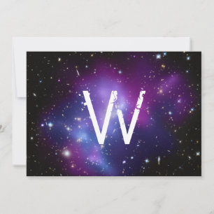 Carte Grappe de galaxie violette monogramme