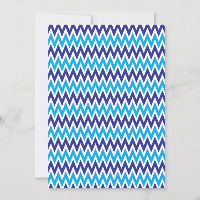 Carte Gras Chevron Zigzags Turquoise Bleu Motif rayé (Devant)