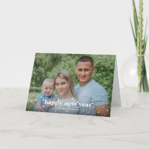 Carte Gras Moderne Retro Heureux Nouvel An Photo