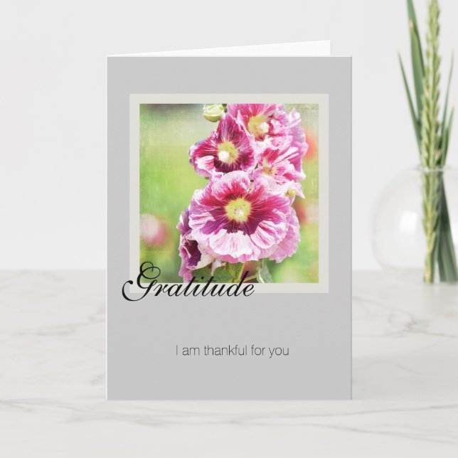 Carte Gratitude Hollyhocks (Devant)