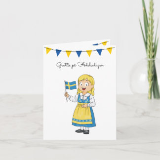 Carte Grattis på Födelsedagen fête suédoise