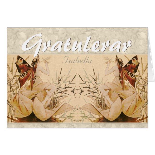 Carte Gratulationskort de la nymphe ailée de Rique (Devant horizontal)
