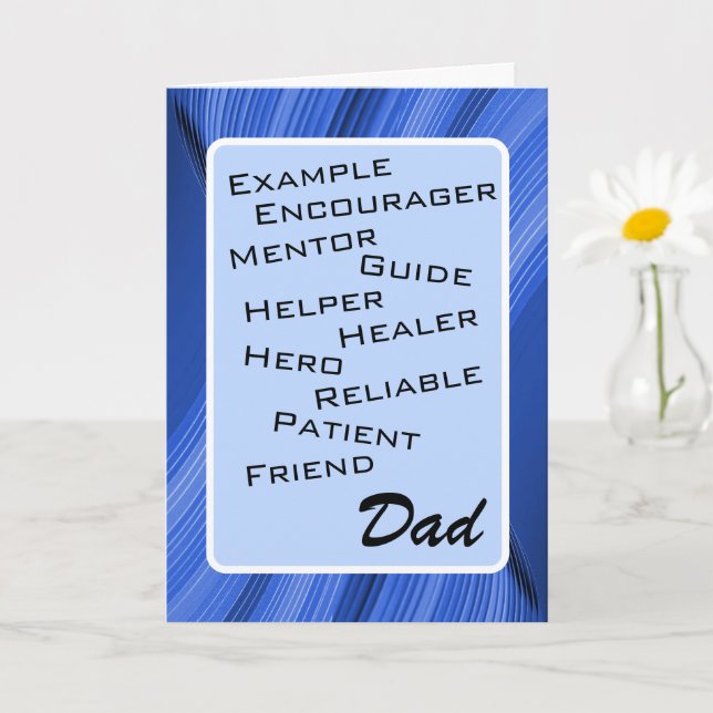 Carte Great Dad's List of Qualities - my Dad (Petite plante)