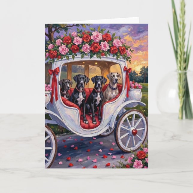 Carte Great Dane Dog Valentine's Day (Devant)