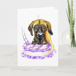 Carte Great Dane Fawn UC Anniversaire Cake